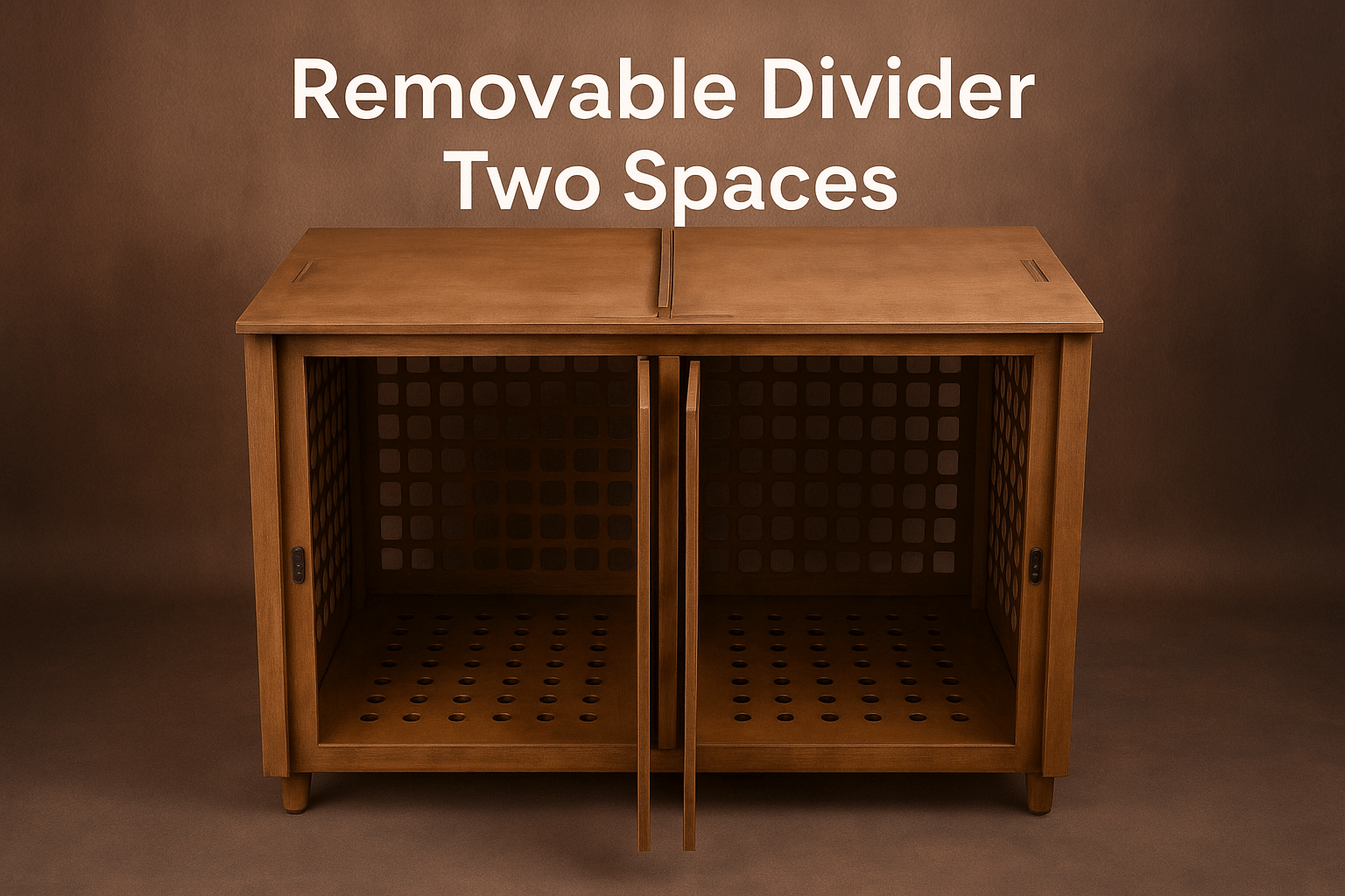 Removable Divider Wooden Dog Crate | TOLOTUN Pet House