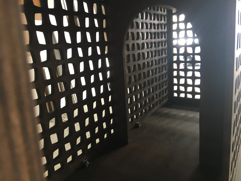 Modern Wooden Double Dog Crate Furniture with Drawers – 60” Wide Handmade Pet House