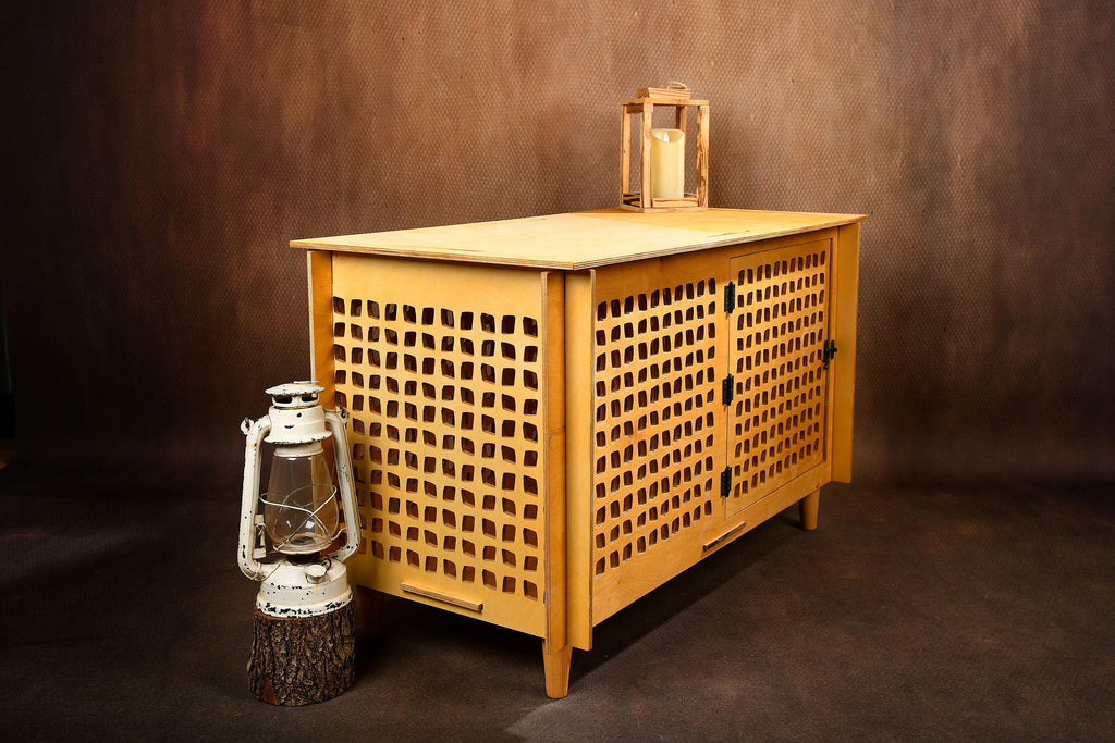 Mid-Century Modern Wooden Dog Crate Furniture: Indoor Pet House