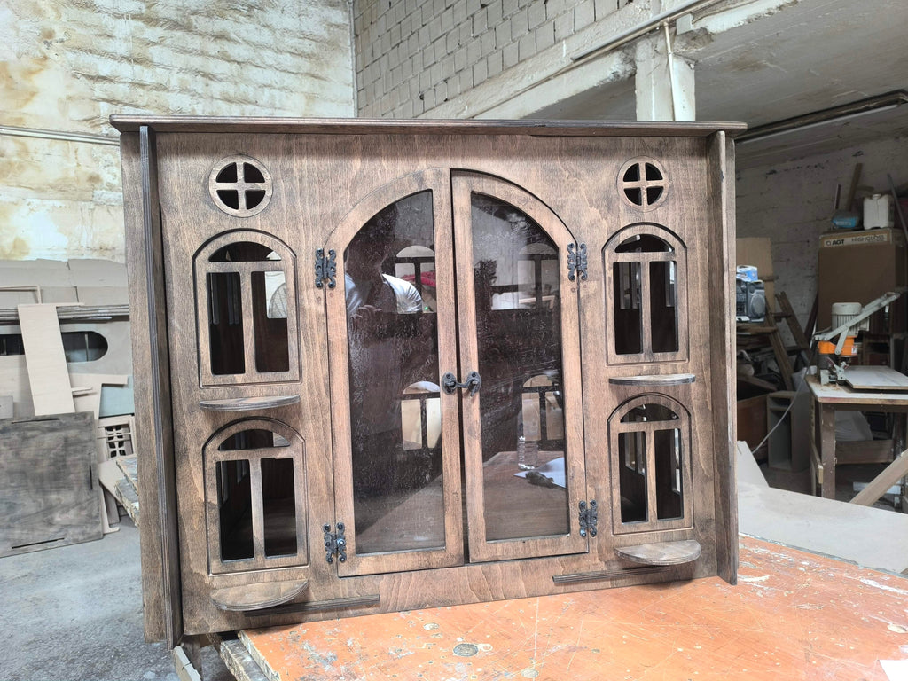 Miami Wooden Dog Crate Furniture – Stylish Indoor Kennel -Castle brown