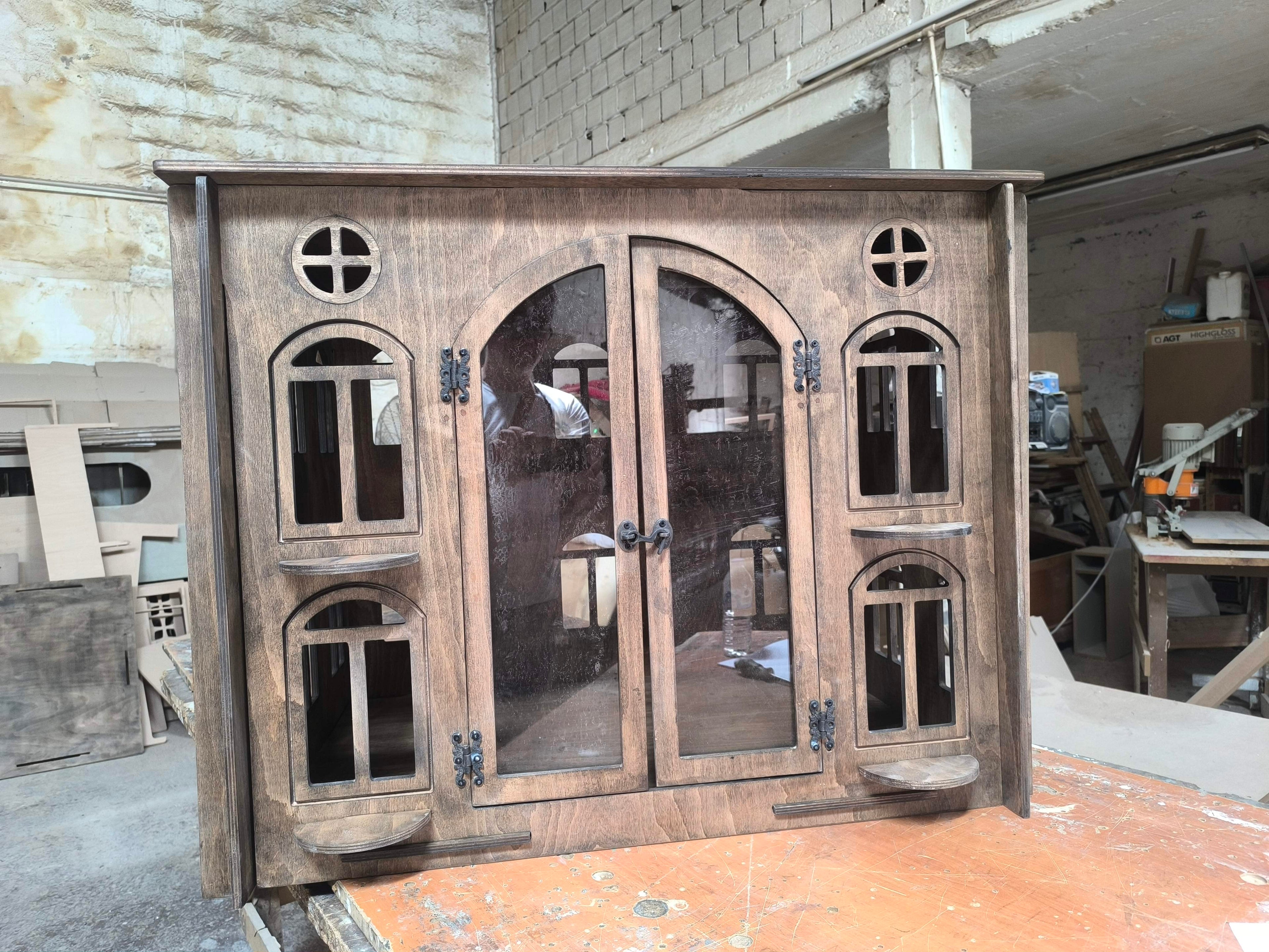 Miami Wooden Dog Crate Furniture – Stylish Indoor Kennel -Castle brown