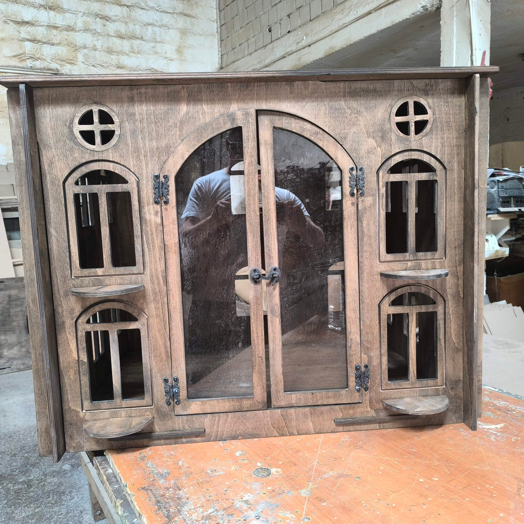 Miami Wooden Dog Crate Furniture – Stylish Indoor Kennel -Castle brown