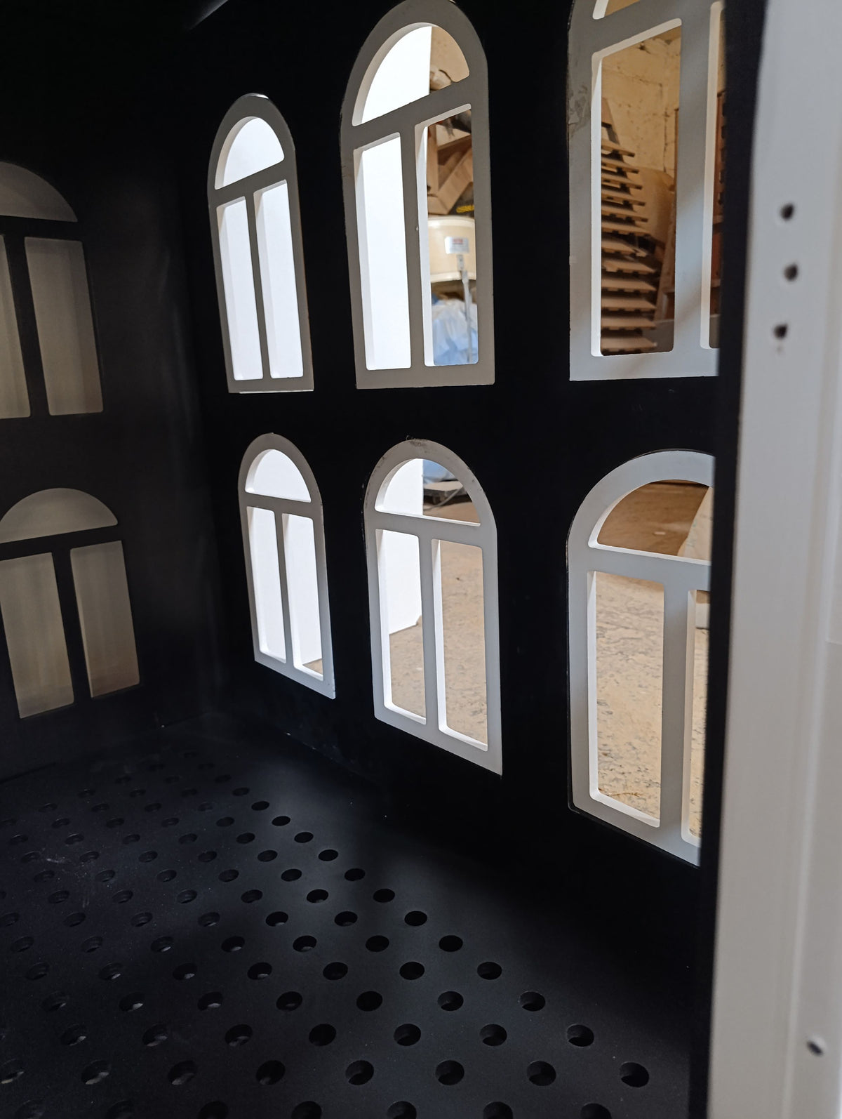Miami Wooden Dog Crate Furniture – Stylish Indoor Kennel -Black and White