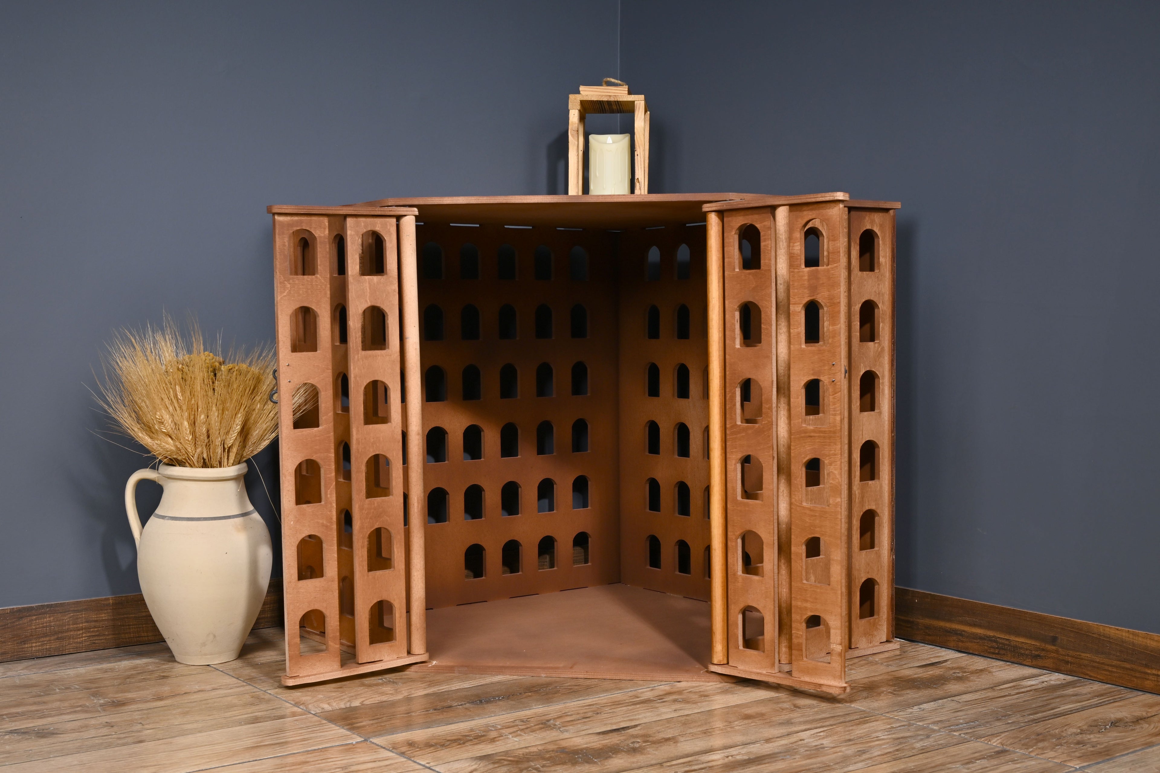 Corner Wooden Dog Crate – Space-Saving Design