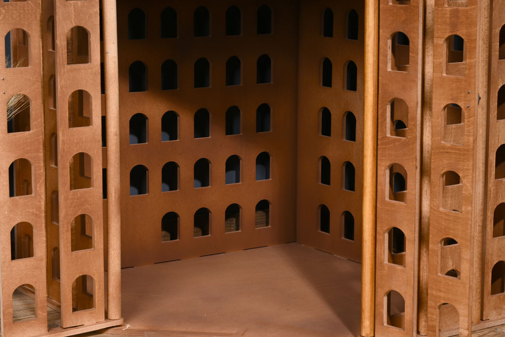 Corner Wooden Dog Crate – Space-Saving Design