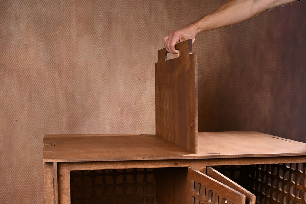 Removable Divider Wooden Dog Crate | TOLOTUN Pet House