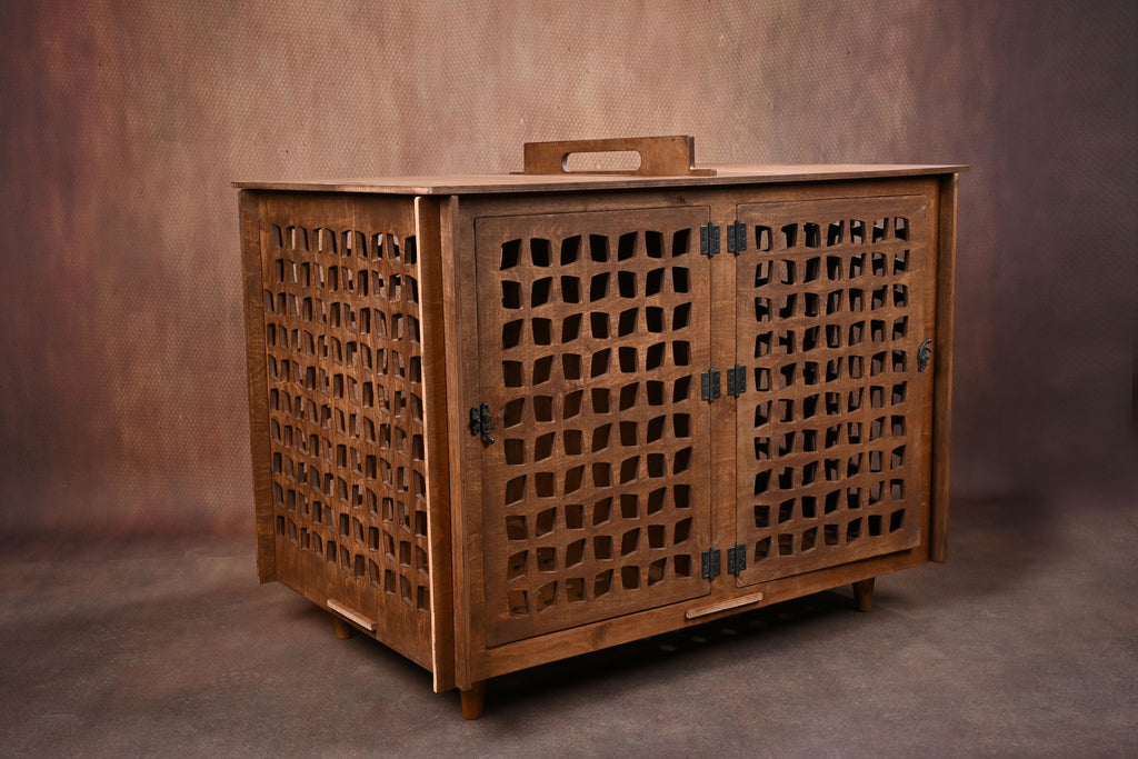 Removable Divider Wooden Dog Crate | TOLOTUN Pet House