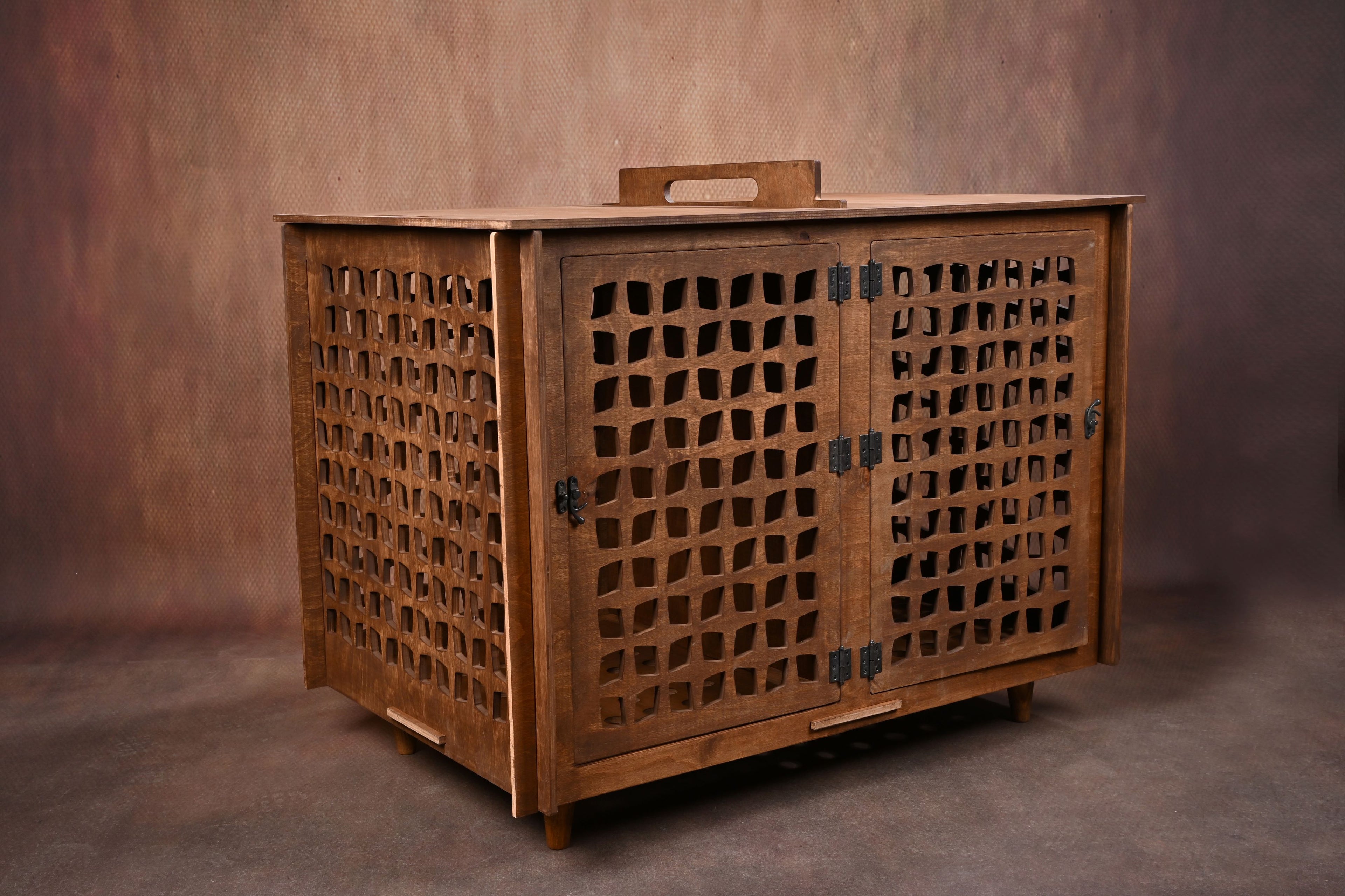 Removable Divider Wooden Dog Crate | TOLOTUN Pet House