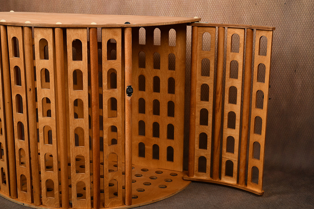 Coliseum Wooden Dog Crate with Dual Front Doors – Indoor Pet Furniture
