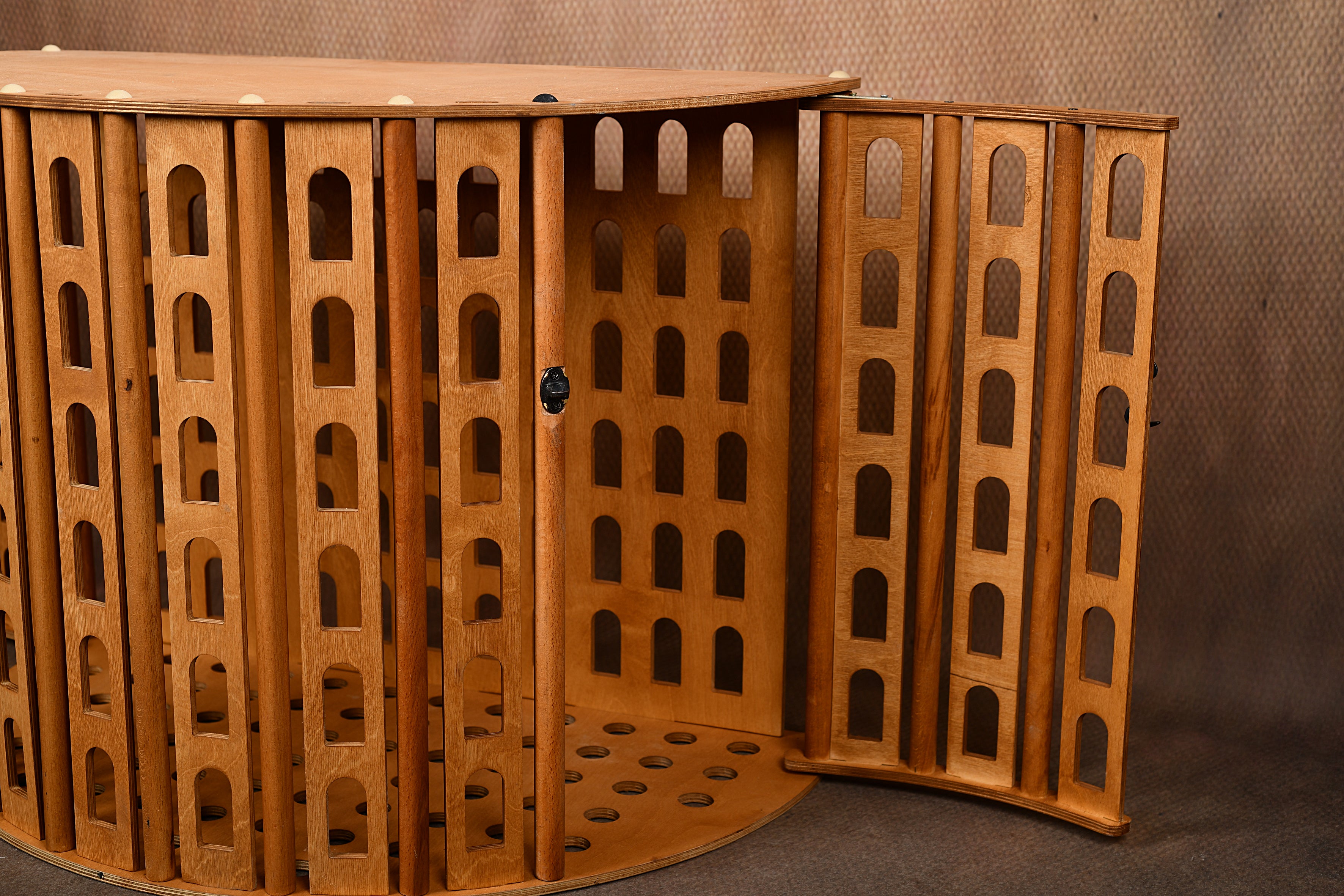 Coliseum Wooden Dog Crate with Dual Front Doors – Indoor Pet Furniture