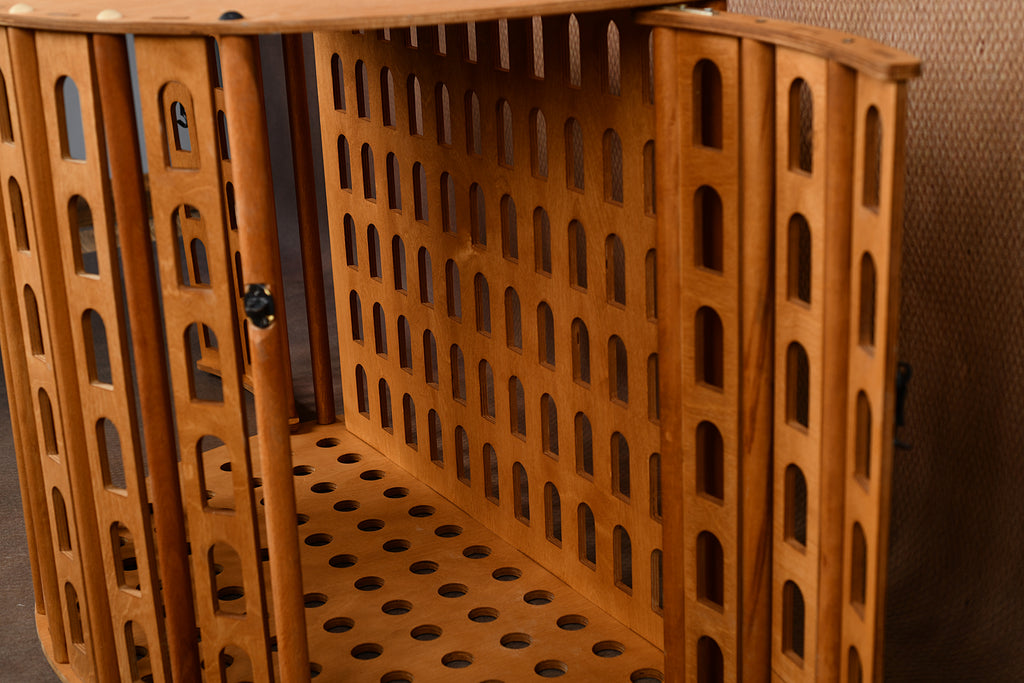 Coliseum Wooden Dog Crate with Dual Front Doors – Indoor Pet Furniture