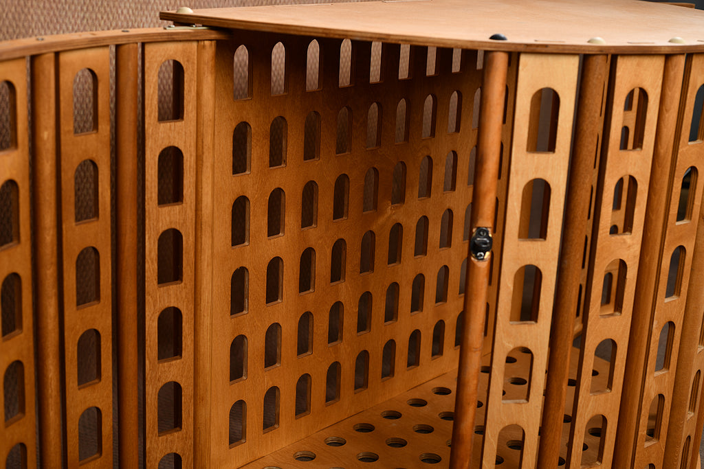 Coliseum Wooden Dog Crate with Dual Front Doors – Indoor Pet Furniture