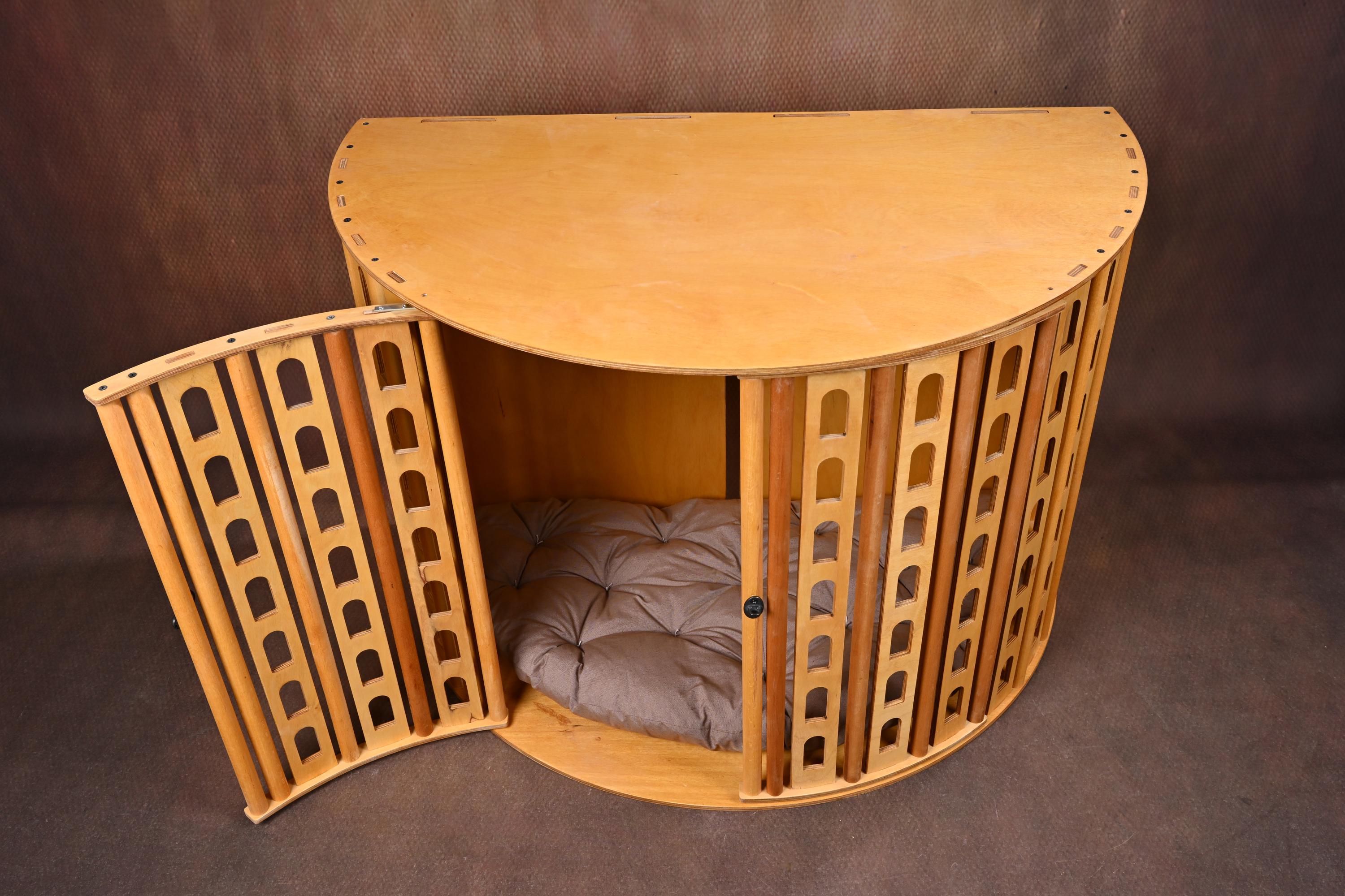 Coliseum Wooden Dog Crate with Dual Front Doors – Indoor Pet Furniture