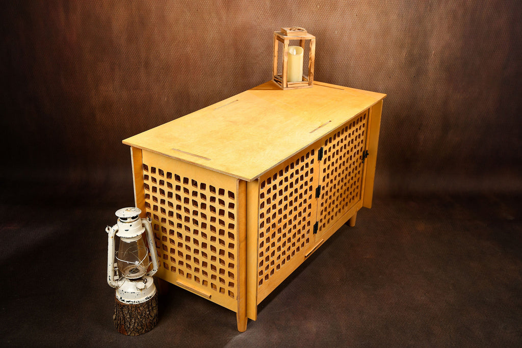 Mid-Century Modern Wooden Dog Crate Furniture: Indoor Pet House