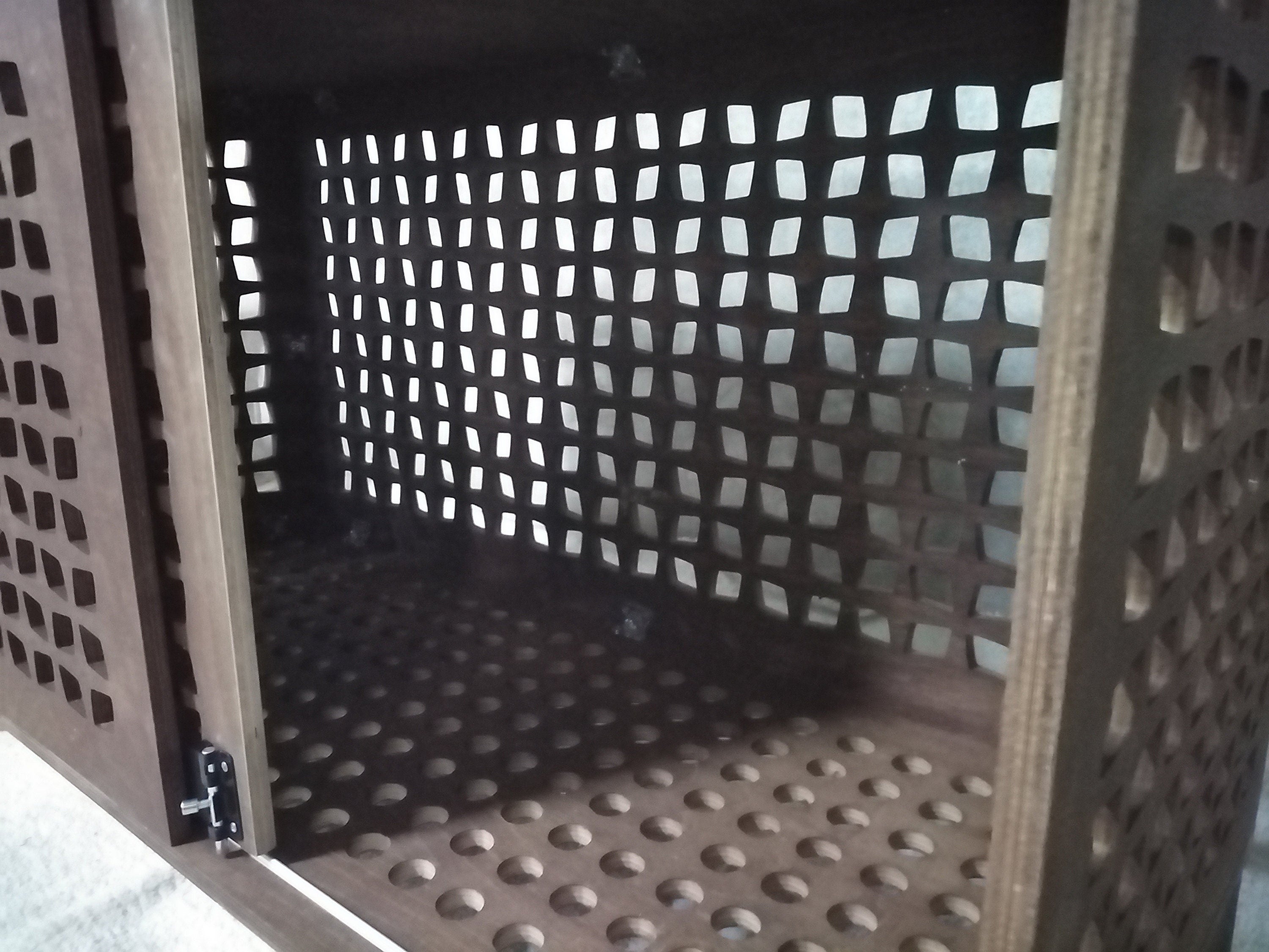 Modern Wood Nightstand Dog Crate with Sliding Door