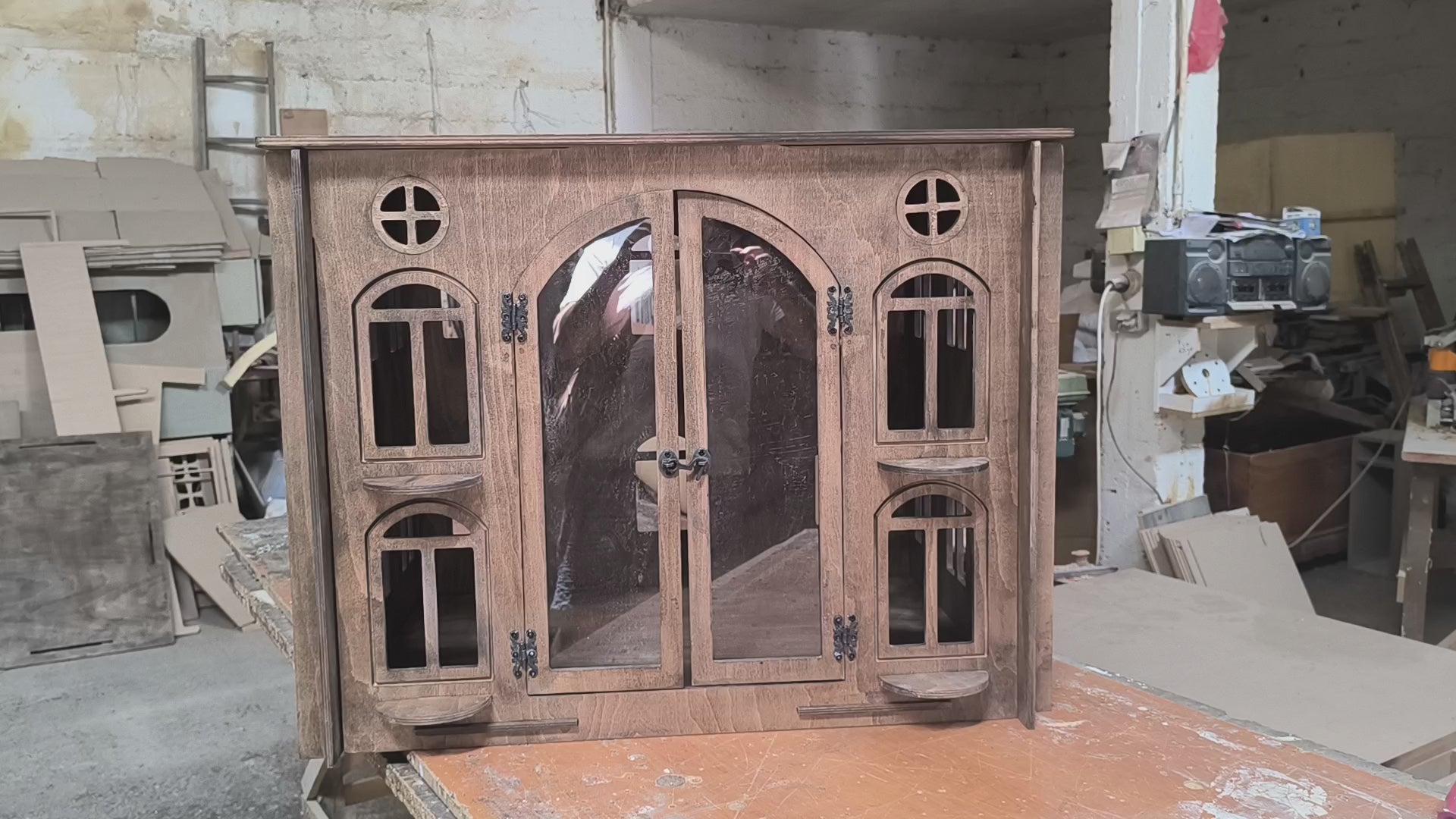 Miami Wooden Dog Crate Furniture – Stylish Indoor Kennel -Castle brown